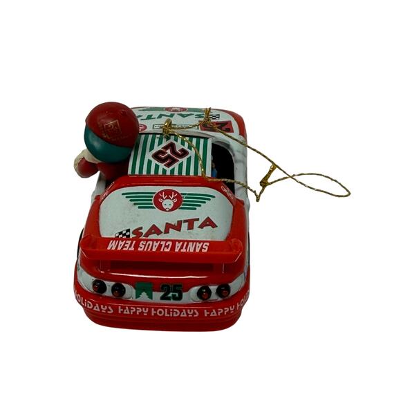 1995 Enesco Santa’s Speedway Ornament Santa Racing Car NASCAR Christmas - Picture 2 of 8